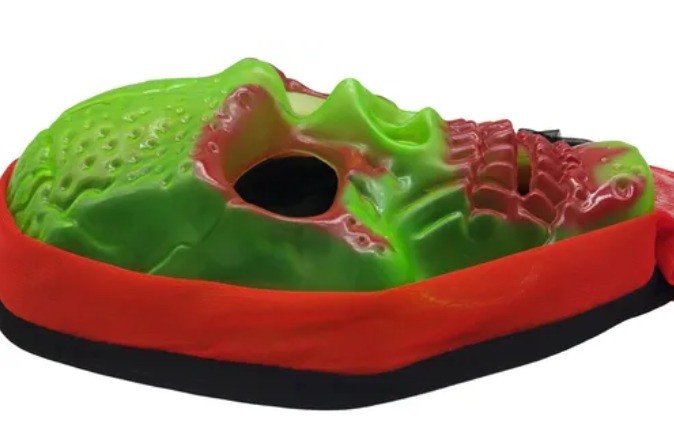 MASCARA PLASTICA CAVEIRA FLUO C/CAPUZ